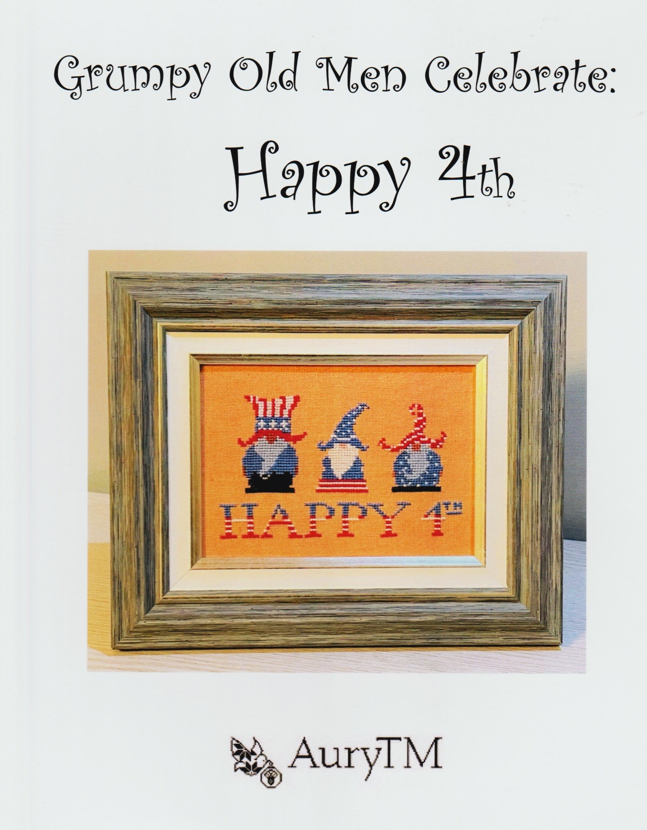 AuryTM Happy 4th patriotic cross stitch pattern