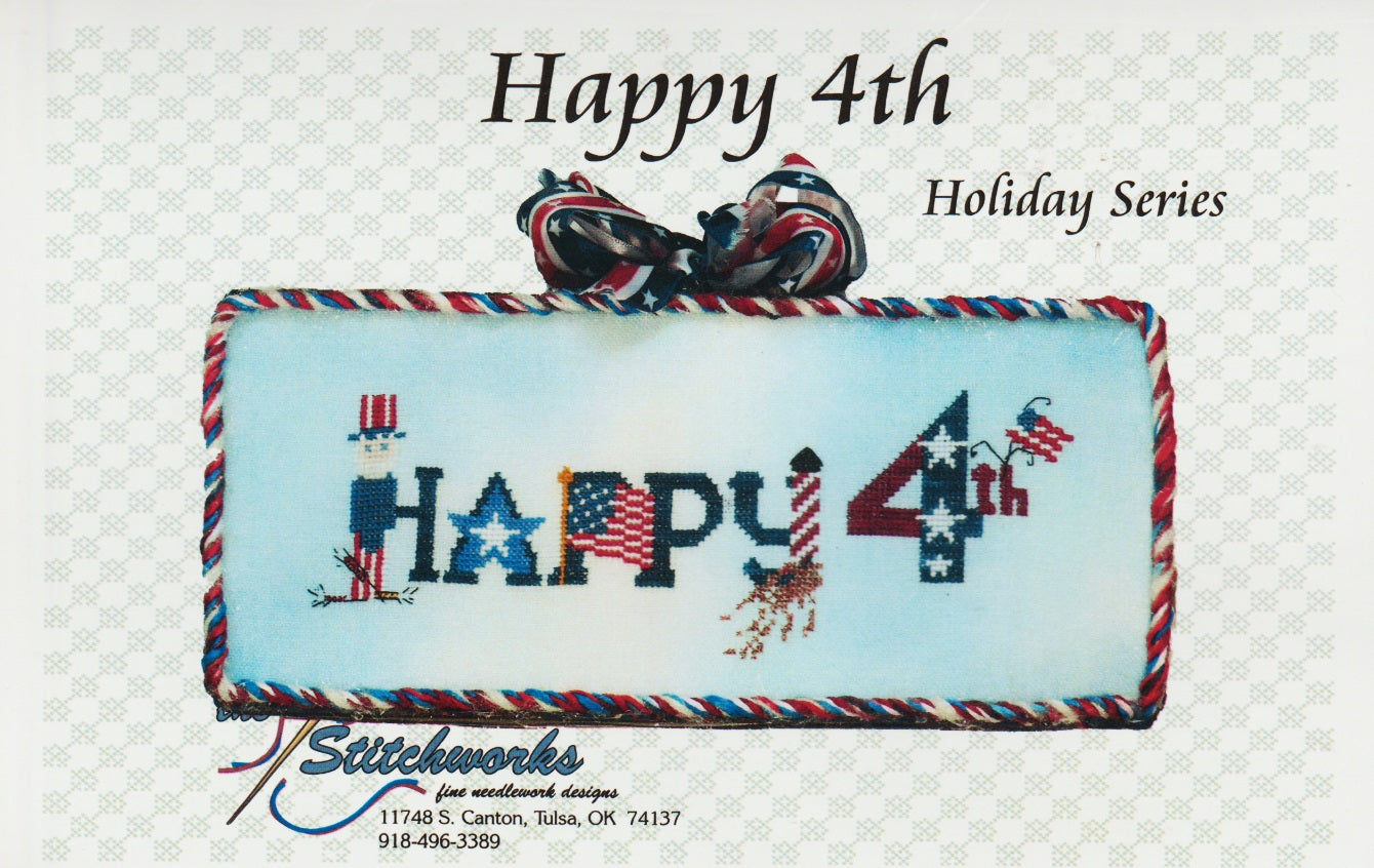 Stitchworks Happy 4th cross stitch pattern