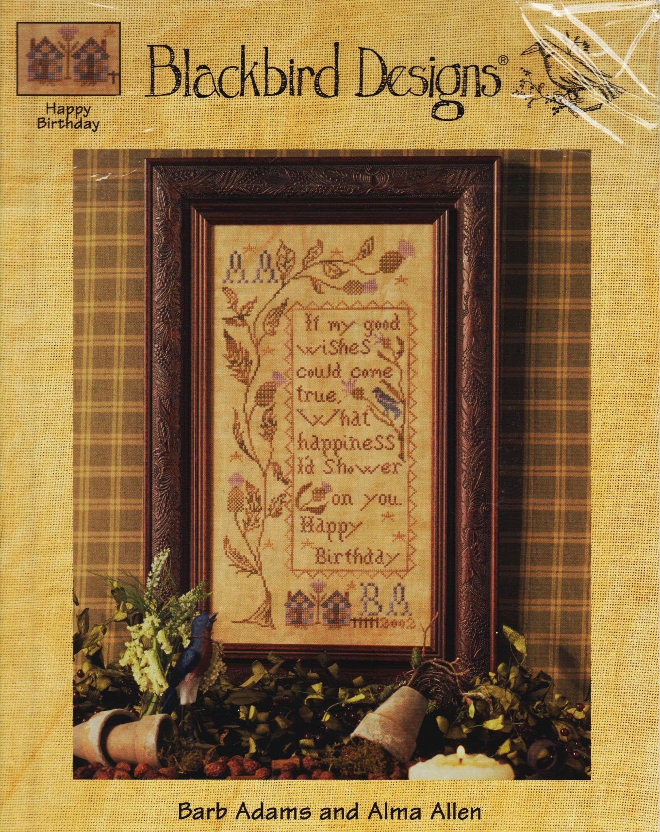 Blackbird Designs Happy Birthday cross stitch pattern