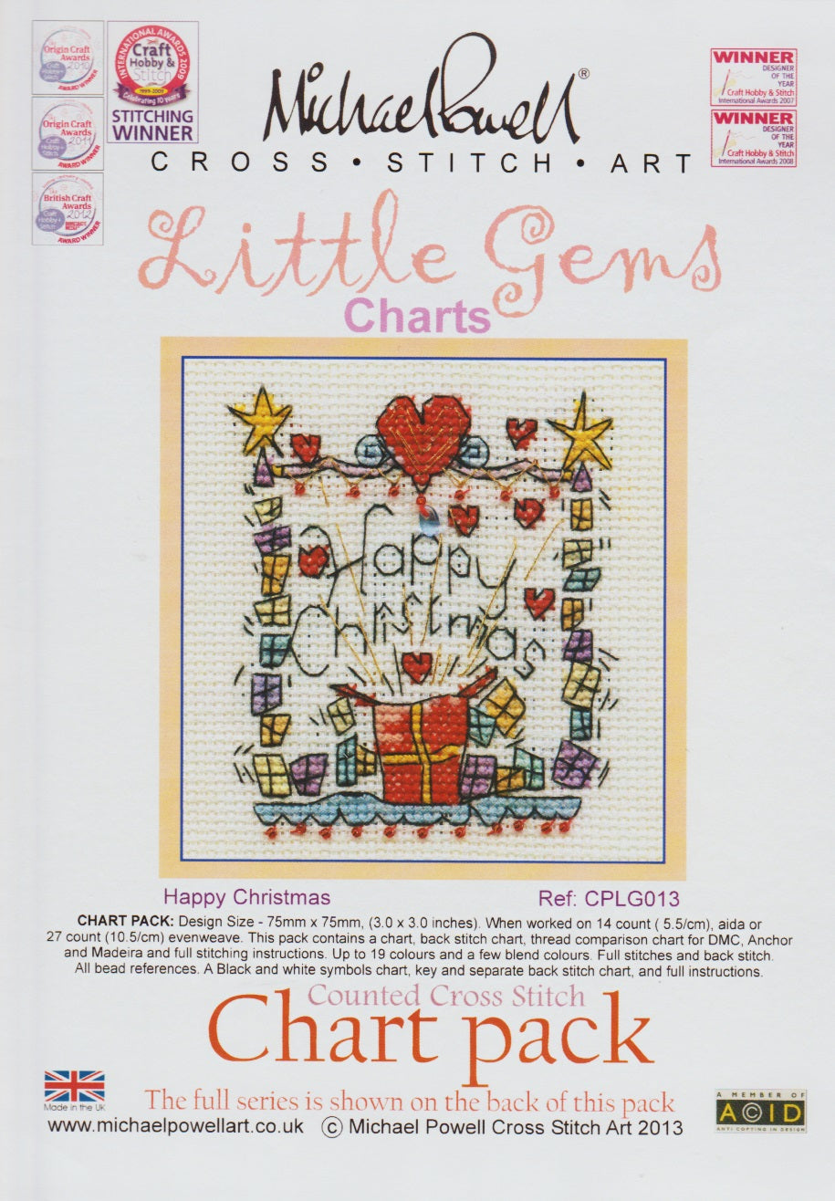 Michael Powell Happy Christmas CPLG013 cross stitch pattern