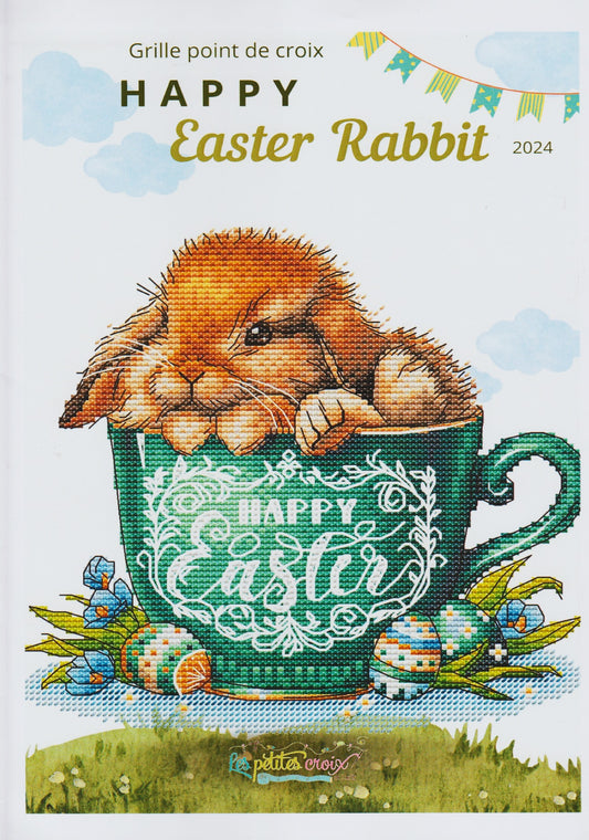 Les Petites croix de Lucie Happy Easter Rabbit cross stitch pattern