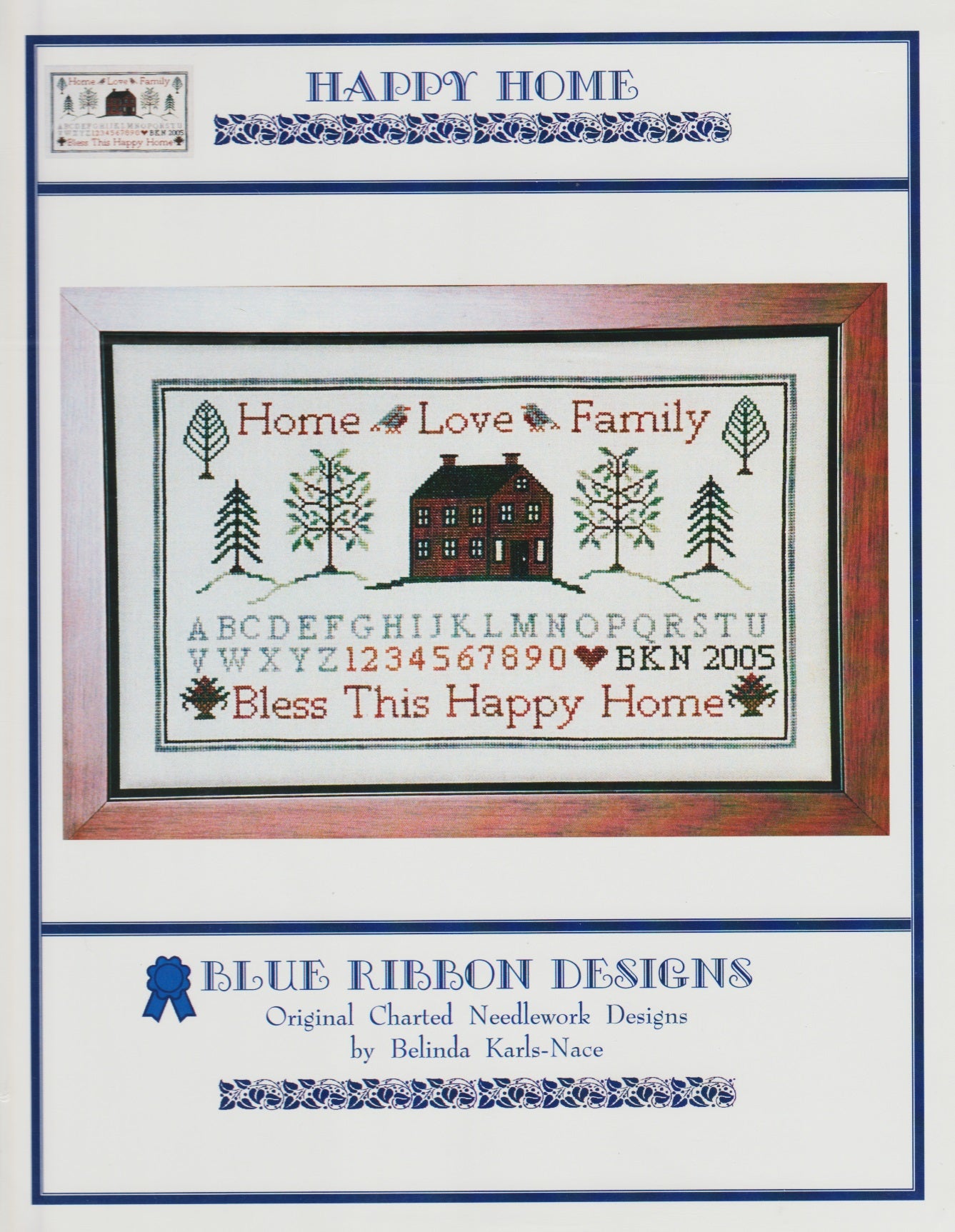 Blue Ribbon Happy Home cross stitch pattern