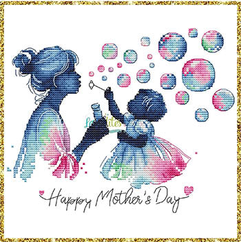 Les Petites croix de lucie Happy Mother's Day cross stitch pattern