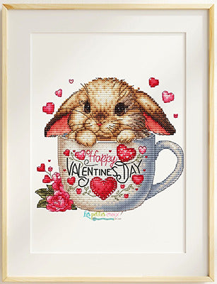 Les Petites croix de lucie Happy Valentines Day cross stitch pattern