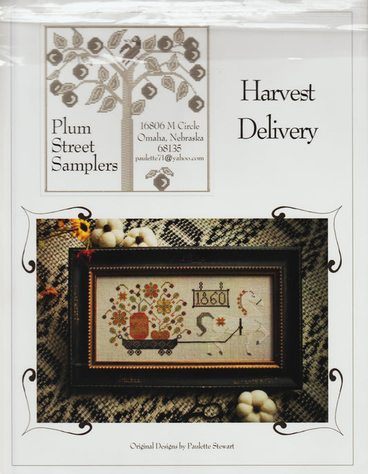 Plum Street Samplers Harvest Delivery thanksgiving cross stitch pattern