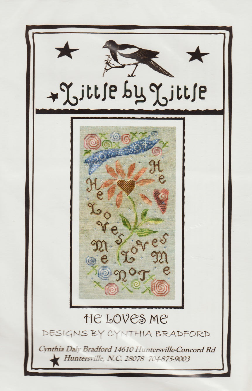 Little By Little He Loves Me cross stitch pattern