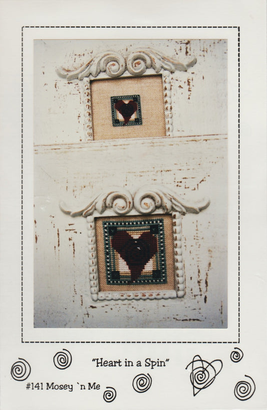 Mosey 'n Me Hearts In A Spin cross stitch pattern