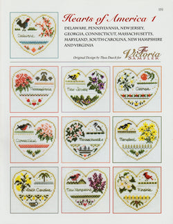 Victoria Sampler Hearts of America 1 cross stitch pattern
