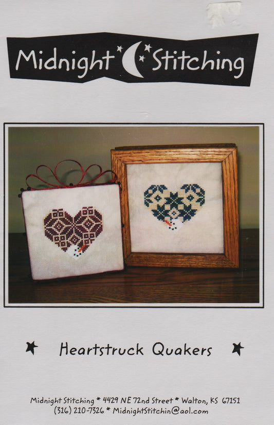 Midnight Stitching Heartstruck Quakers cross stitch pattern