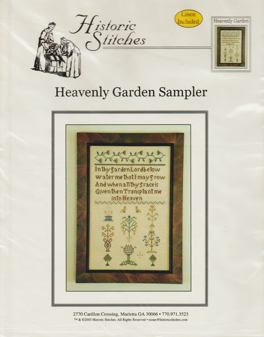 Historic Stitches Heavenly Garden Sampler cross stitch pattern