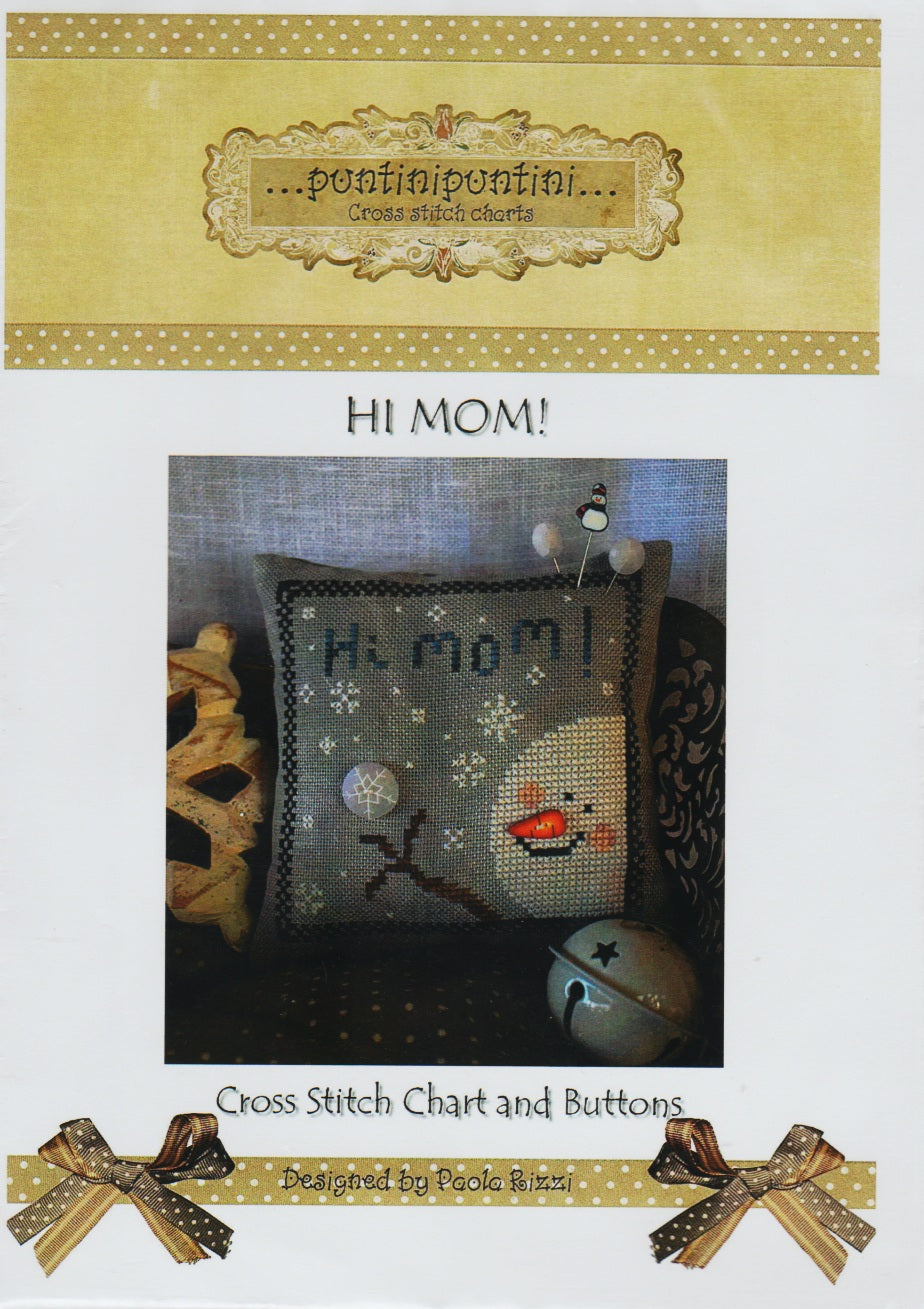 Puntinipuntini Hi Mom! cross stitch pattern