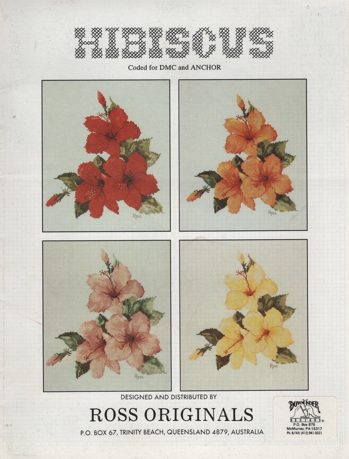 Ross Originals Hibiscus cross stich flower pattern