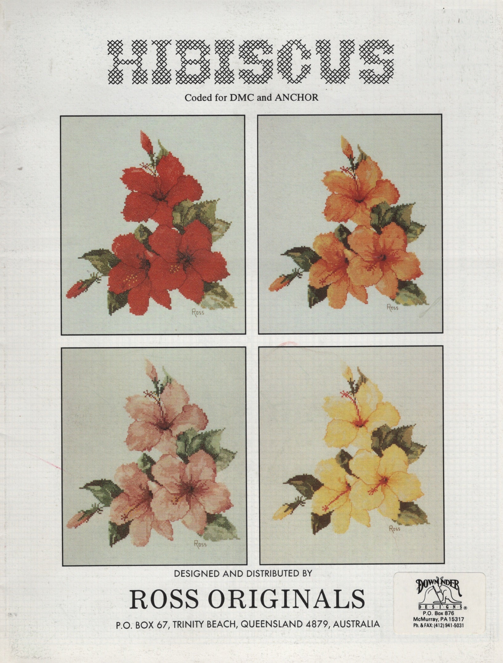 Ross Originals Hibiscus cross stich flower pattern
