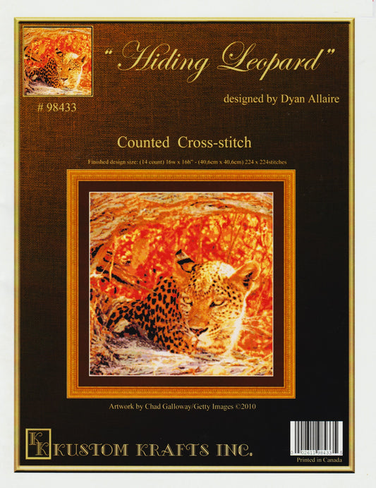 Kustom Krafts Hiding Leopard 98433 cross stitch pattern