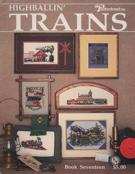 Puckerbrush Highballin' Trains 17 cross stitch pattern