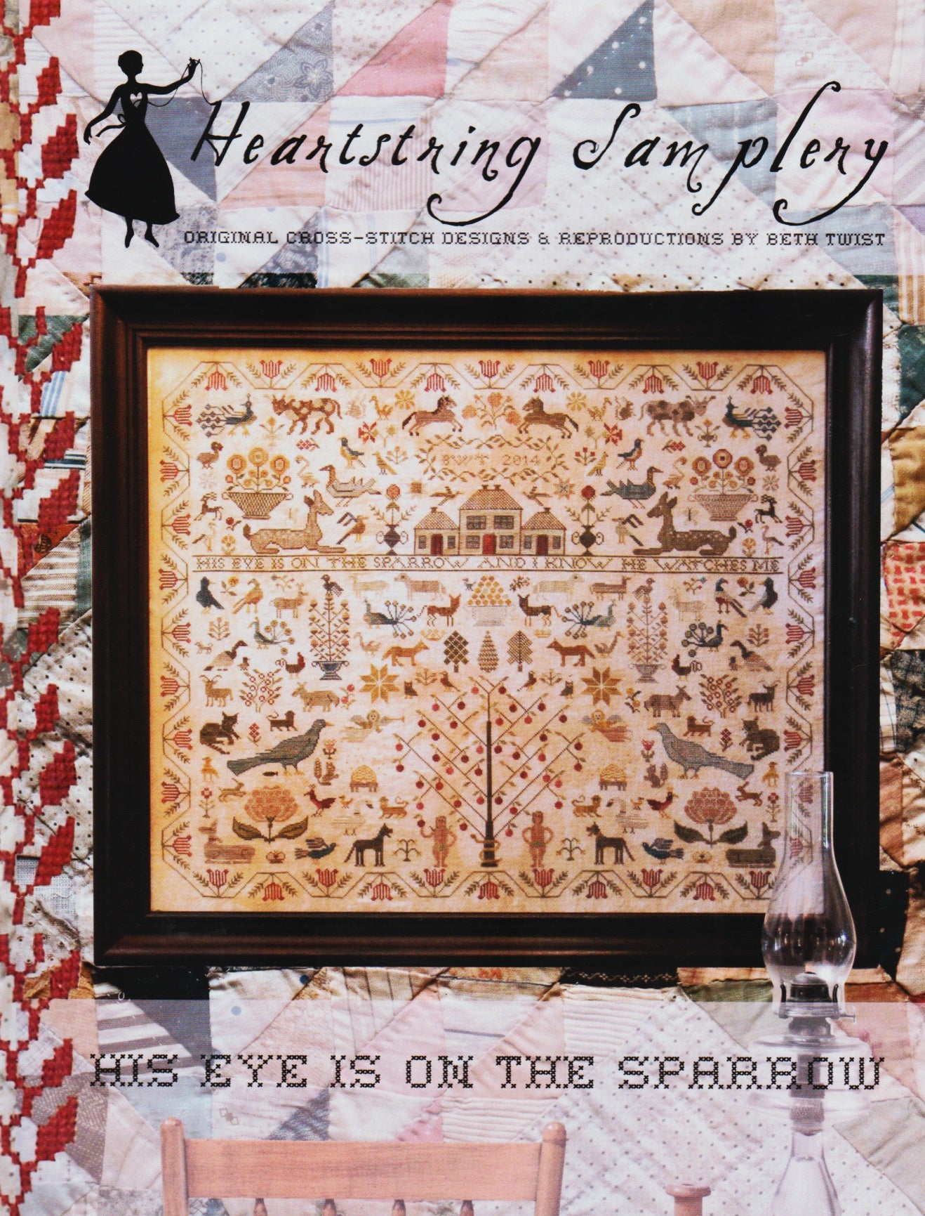 HeartString Samplery His Eye Is On The Sparrow cross stitch pattern