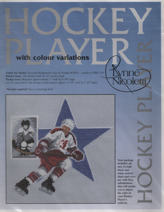 Lynne Nicoletti Hockey Player cross stitch pattern