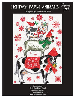 Imaginating Holiday Farm Animals 3287 christmas cross stitch pattern