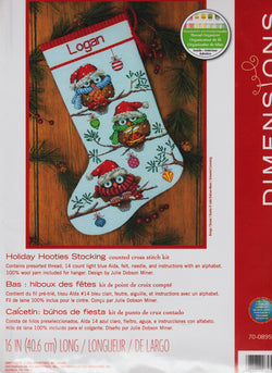 Dimensions Holiday Hooties Stocking 70-08951 cross stitch pattern