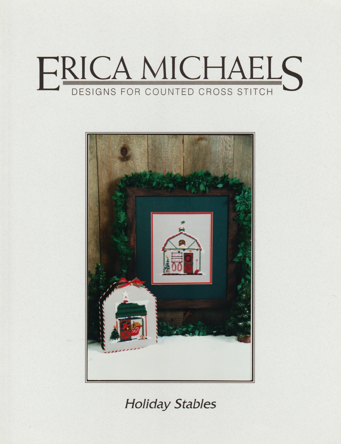 Erica Michaels Holiday Stables horse barn cross stitch pattern
