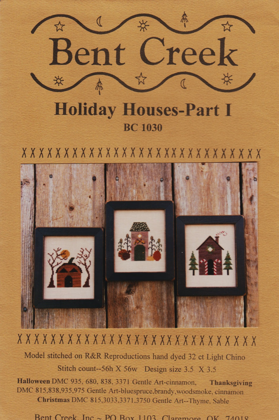 Bent Creek Holiday Houses cross stitch pattern