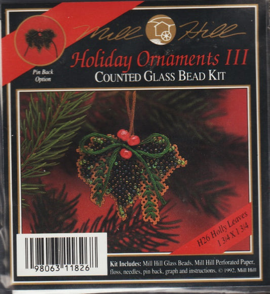 Mill Hill Holly Leaves H26 beaded cross stitch kit