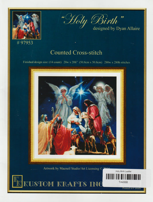 Kustom Krafts Holy Birth 97953 religious cross stitch pattern