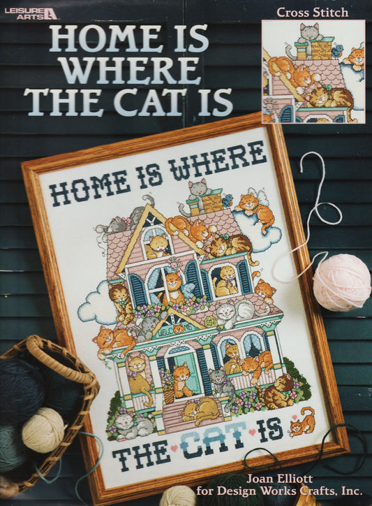 Leisure Arts Home Is Where The Cat Is 3124 cross stitch pattern
