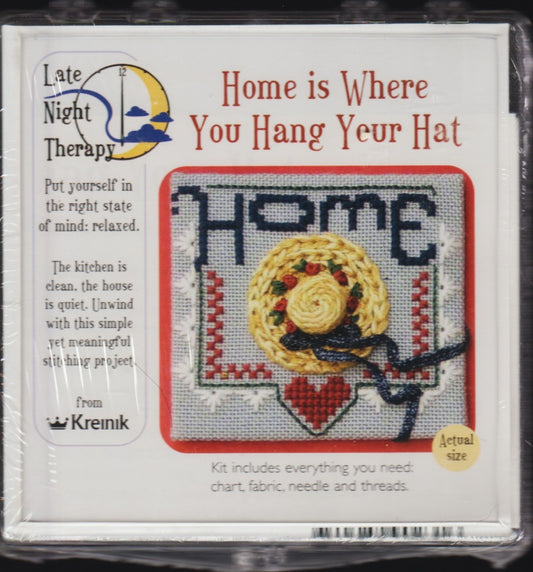 Kreinik Home Is Where You Hang Your Hat cross stitch kit