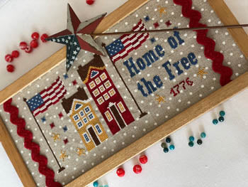 Romy's Creations Home Of The Free patriotic cross stitch pattern