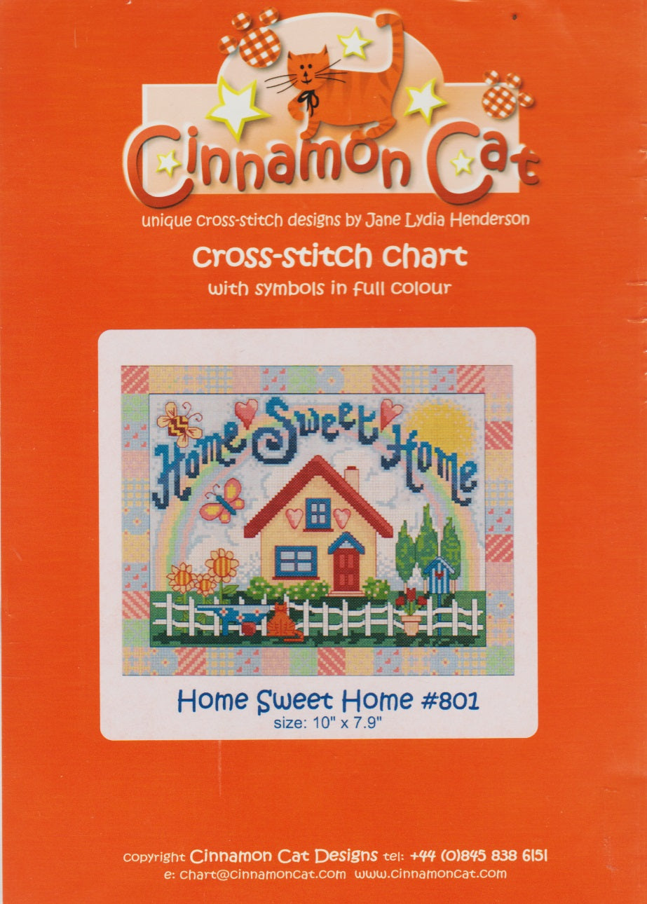 Cinnamon Cats Home Sweet Home 801 cross stitch pattern