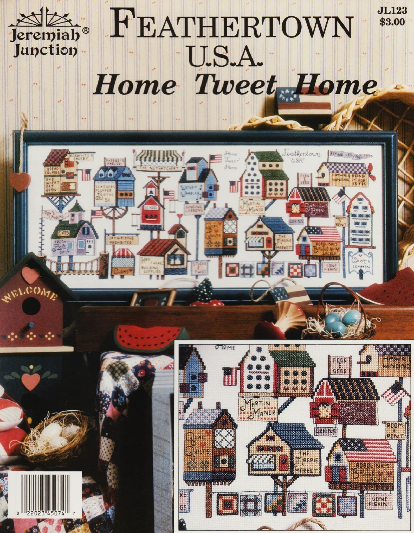 Jerimiah Junction Home Tweet Home Feather Town USA JL123 cross stitch pattern