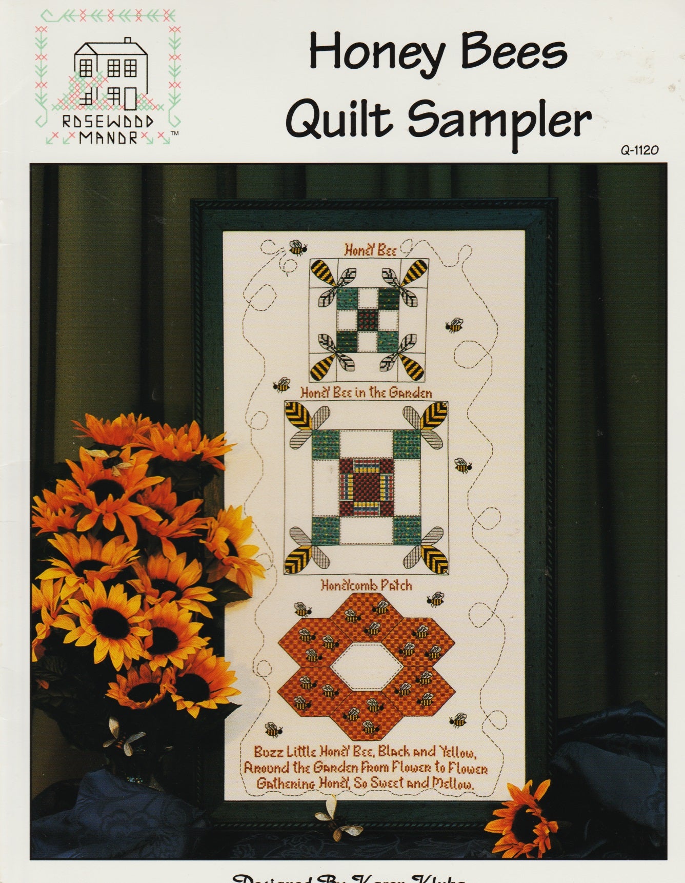 Rosewood Manor Honey Bees Quilt Sampler Q-1120 cross stitch pattern