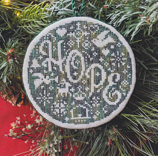 Wildflower Stitching Hope Bauble cross stithc christmas ornament pattern