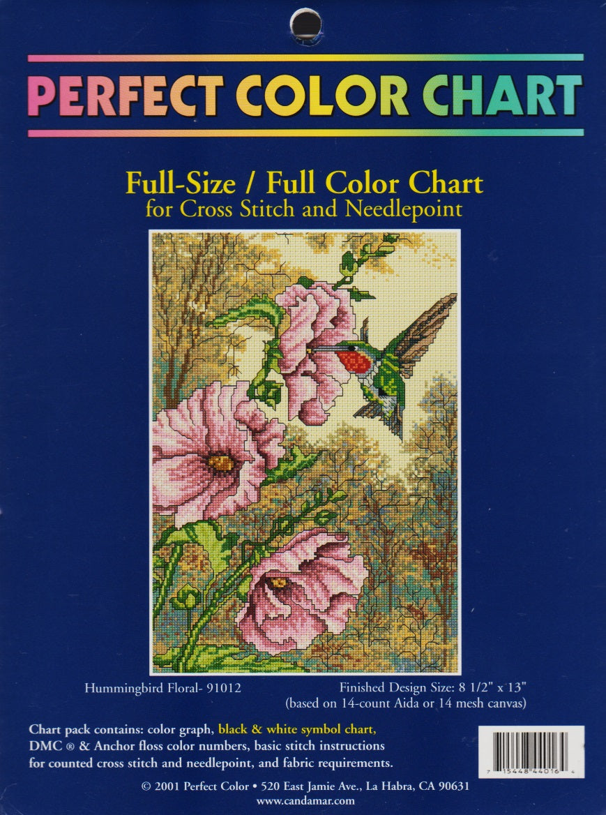 Candamar Hummingbird Floral 91012 cross stitch pattern