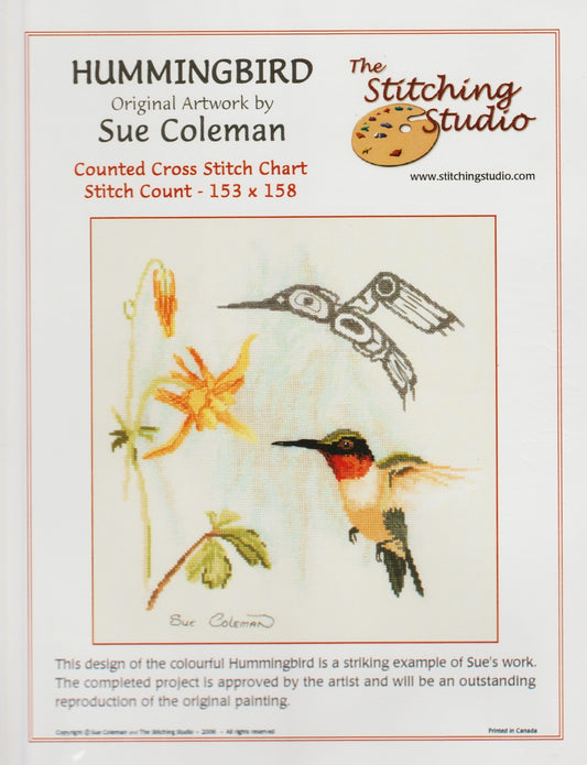 The Stitching Studio Hummingbird cross stitch pattern