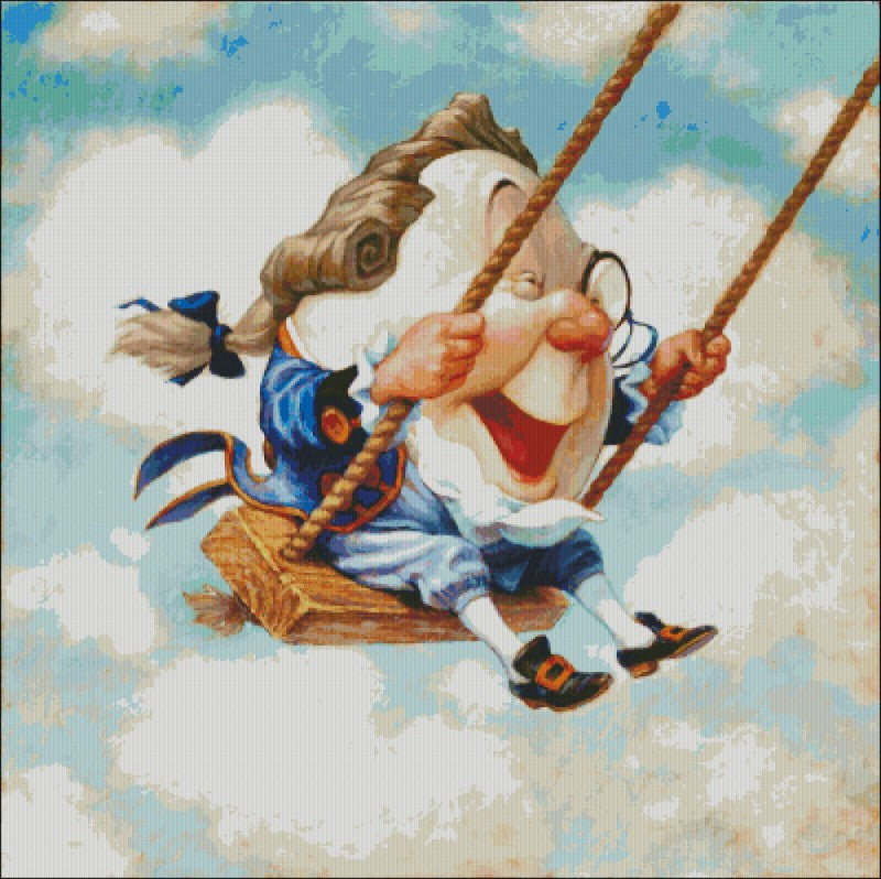 Heaven and Earth Designs Humpty Dumpty Sat on a Swing HAESG9006 cross stitch pattern