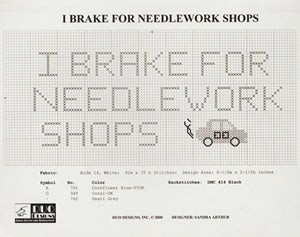 Duo Designs I Brake for Needlework Shops cross stitch pattern