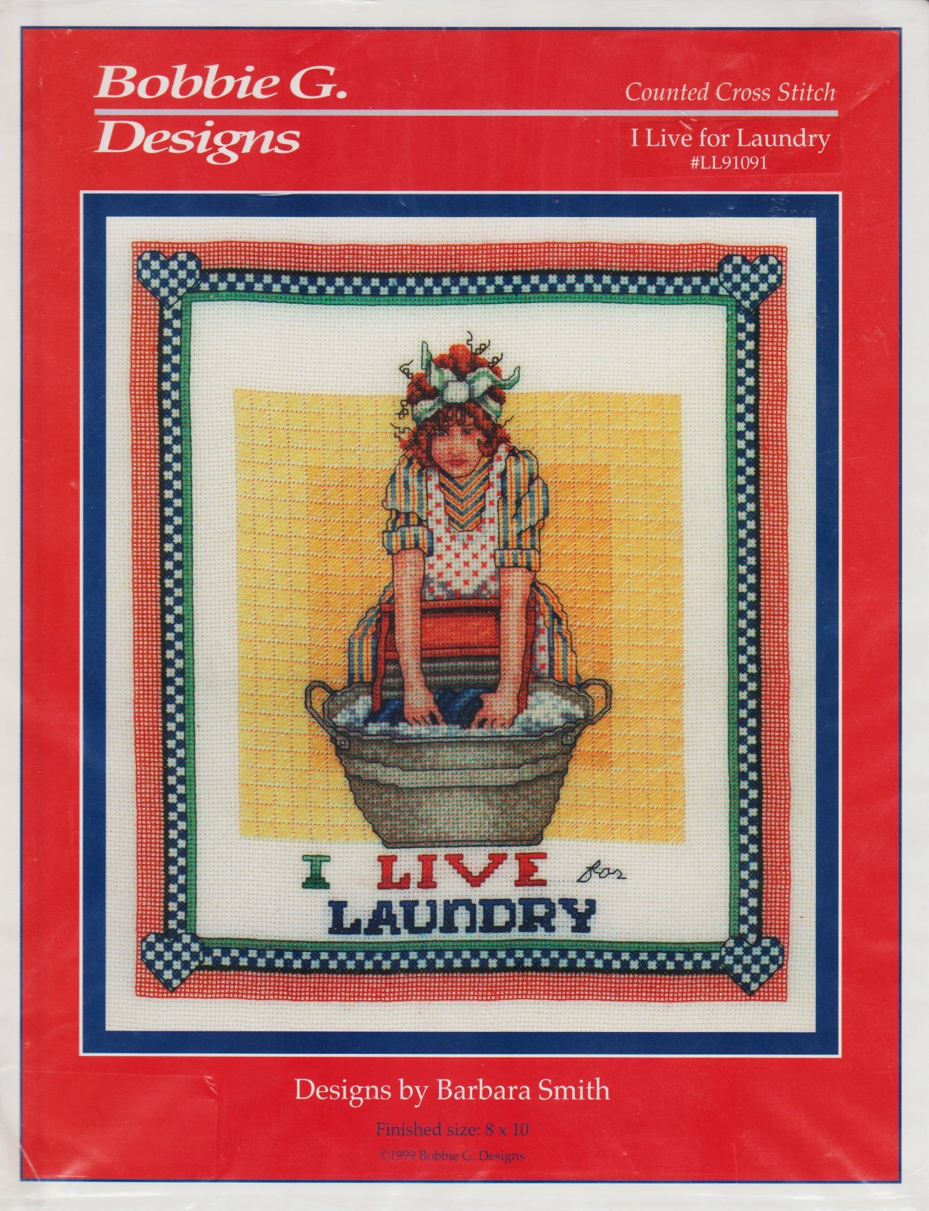 Bobbie G. I Live For Laundry LL91091 cross stitch pattern