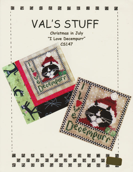 Val's Stuff I Love Decempurr CS147 cross stitch pattern