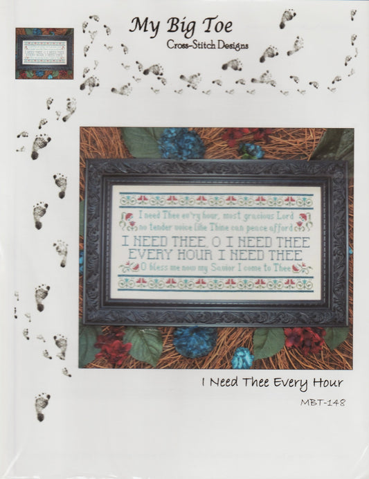 My Big Toe I Need Thee Every Hour MBT-148 religious cross stitch pattern