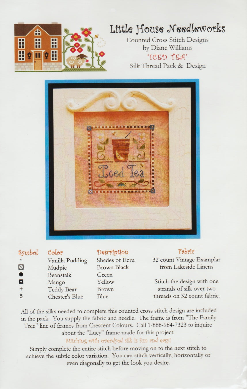 Little House Needleworks Iced Tea cross stitch pattern