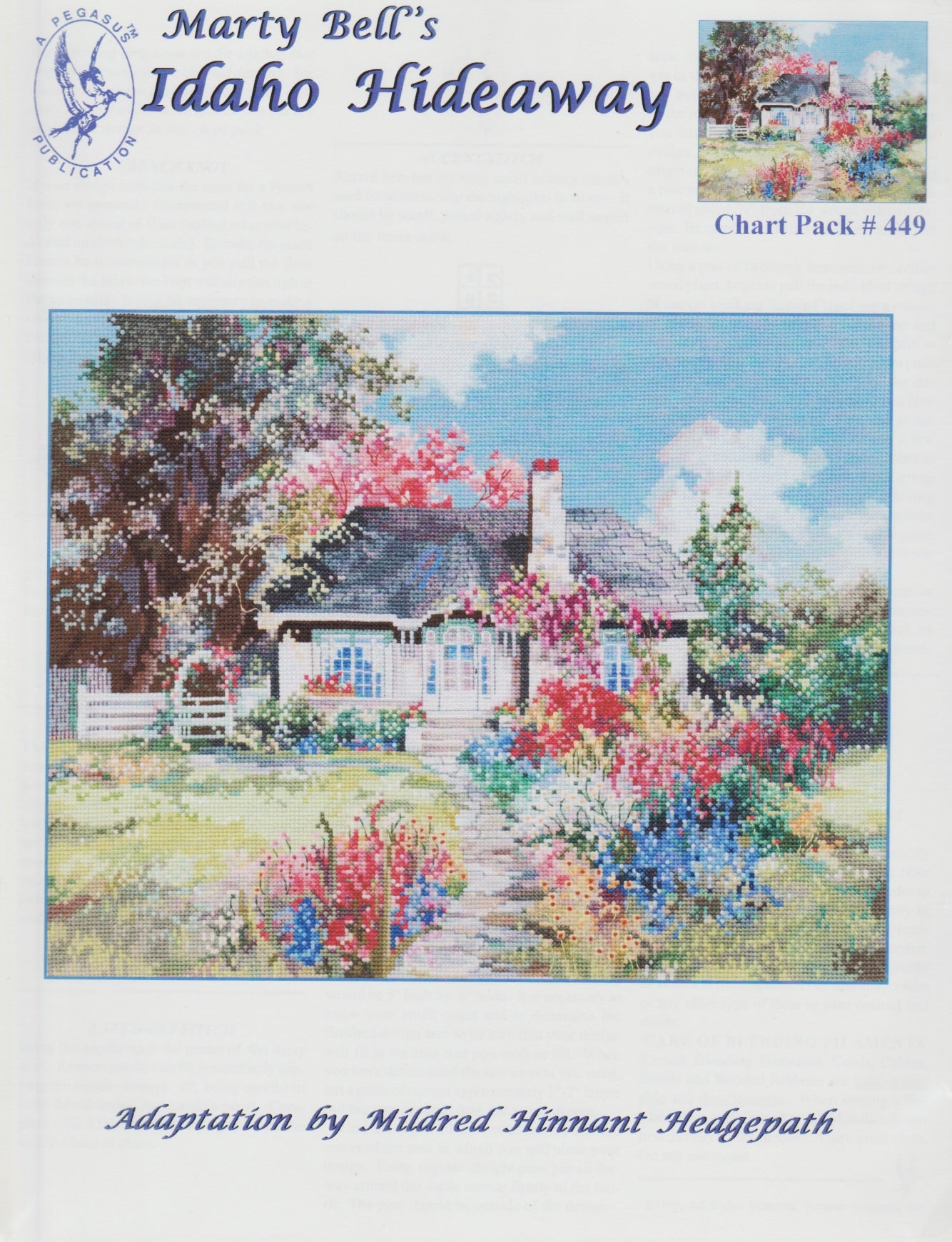 Pegasus Marty ell Idaho Hideaway 449 cross stitch pattern