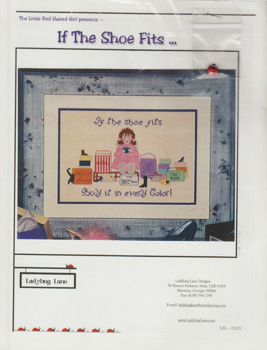Ladybug Lane If The Shoe Fits LBL-02-01 cross stitch pattern