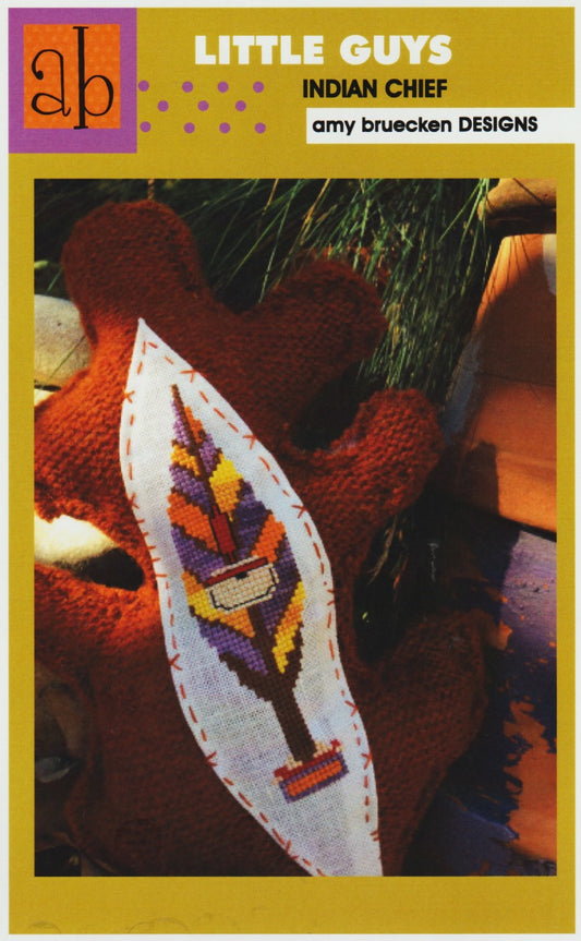 Amy Bruecken Indian Chief cross stitch halloween pillow pattern