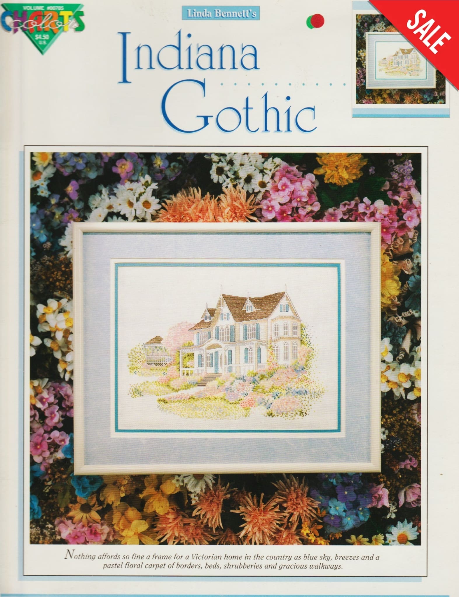 Color harts Indiana Gothic 00705 house buildings cross stitch pattern