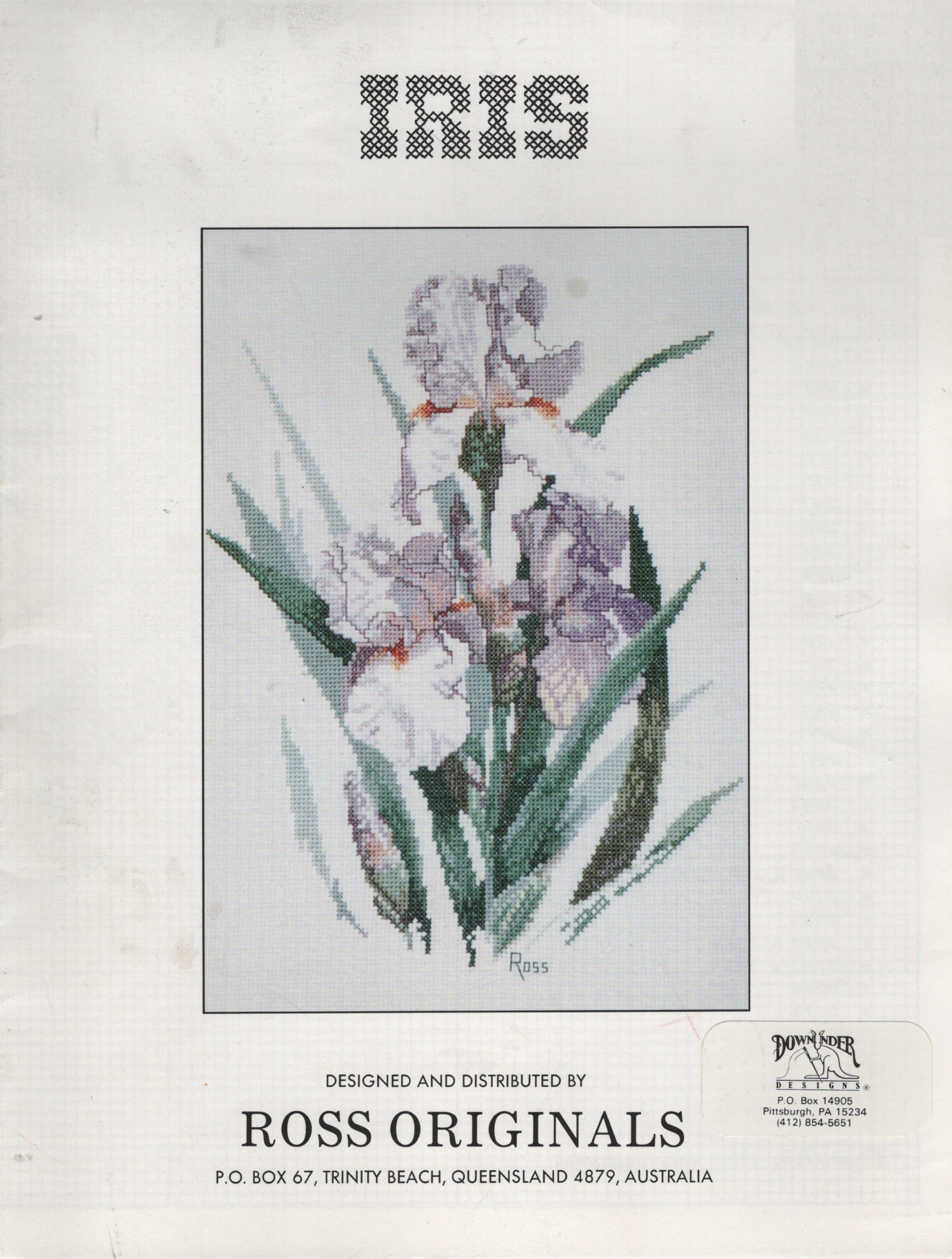 Ross Originals Iris cross stitch flower pattern