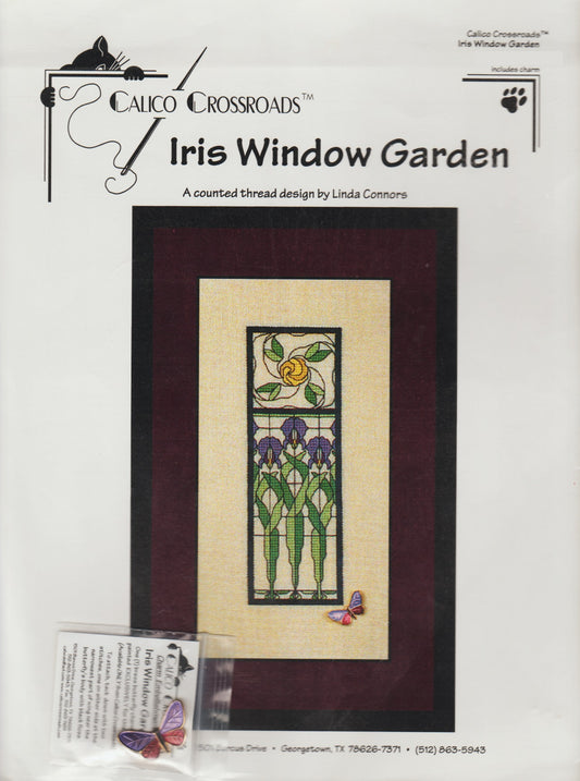 Calico Crossroads Iris Window Garden cross stitch pattern