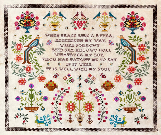 Monticello Stitches It Is Well cross stitch pattern