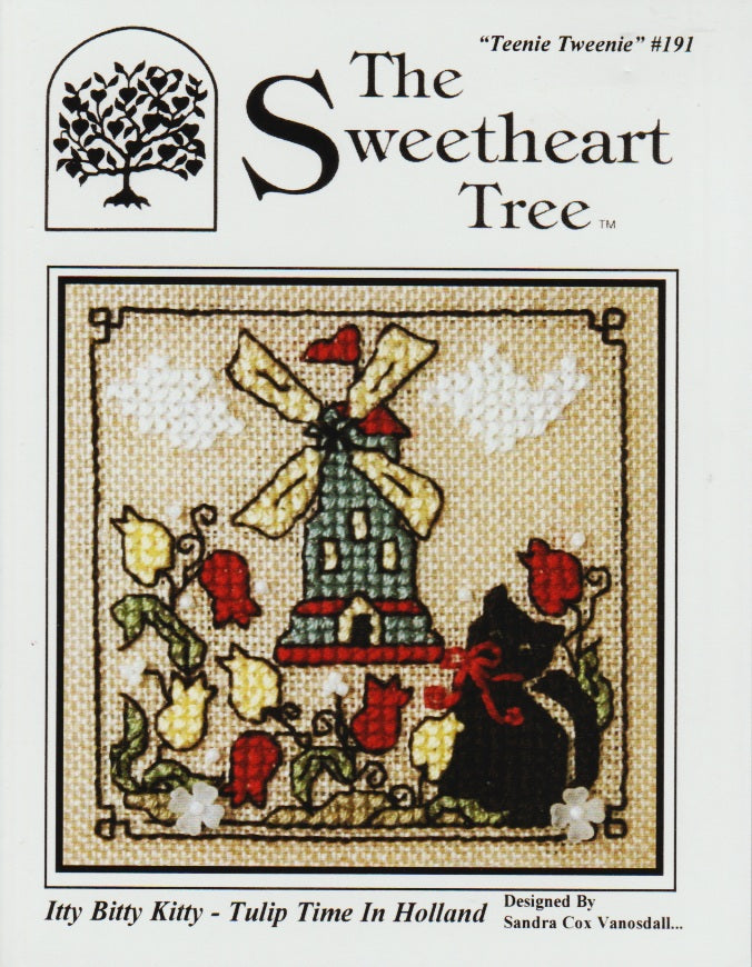 Sweetheart Tree Itty Bitty Kitty Tulip Time in Holland TT191 cross stitch pattern